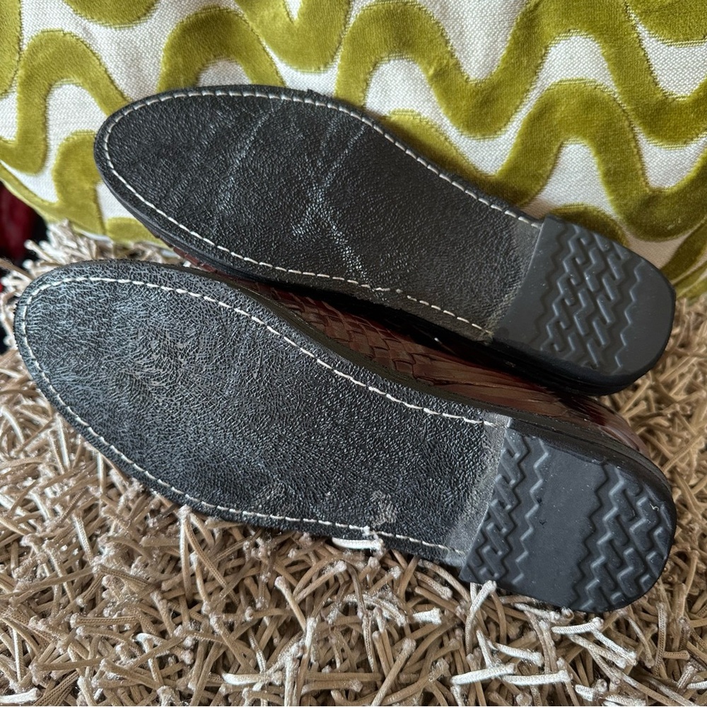 Men's Leather La Sierra Mexican Huarache Closed Toe Shoes Woven Size 27 / 9 NEW - Picture 6 of 6